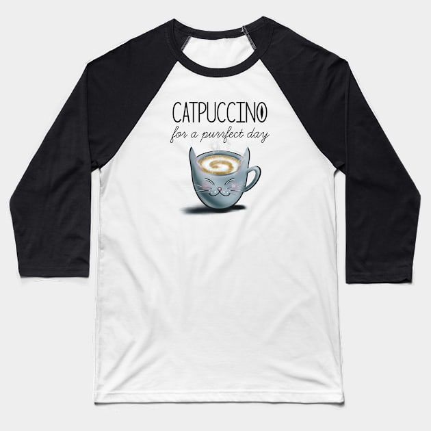 catpuccino: for a purrfect day by Blacklinesw9 Baseball T-Shirt by Blacklinesw9